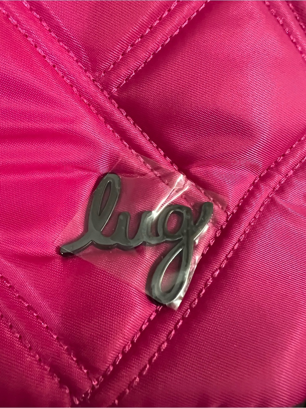 lug Quilted Travel Shoulder Bag in Hot Pink